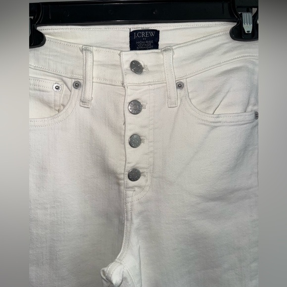 J.Crew High Rise Vintage Straight White Denim Button Fly Jeans - Picture 3 of 5